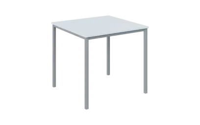 JPT 80 Jídelní stůl 800 x 800 mm, deska bílá / podnož stříbrná